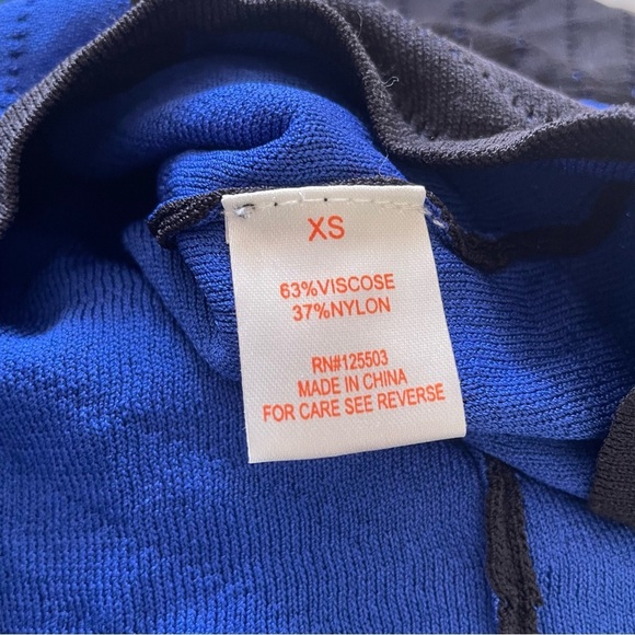 TORN BY RONNY KOBO Blue Black Color Block Knit Caterina Tyra Banks Dress NWT XS - Picture 11 of 12